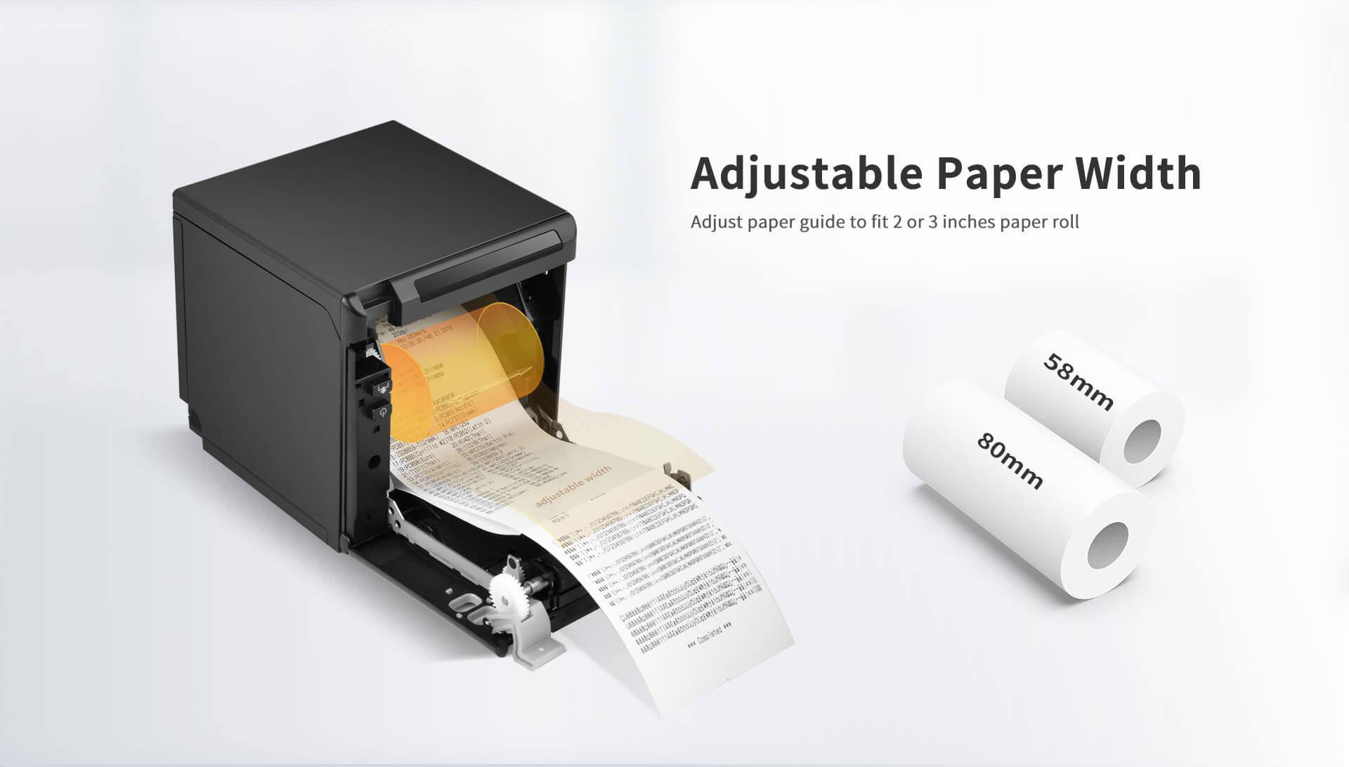 HPRT adjustable paper width printer TP808